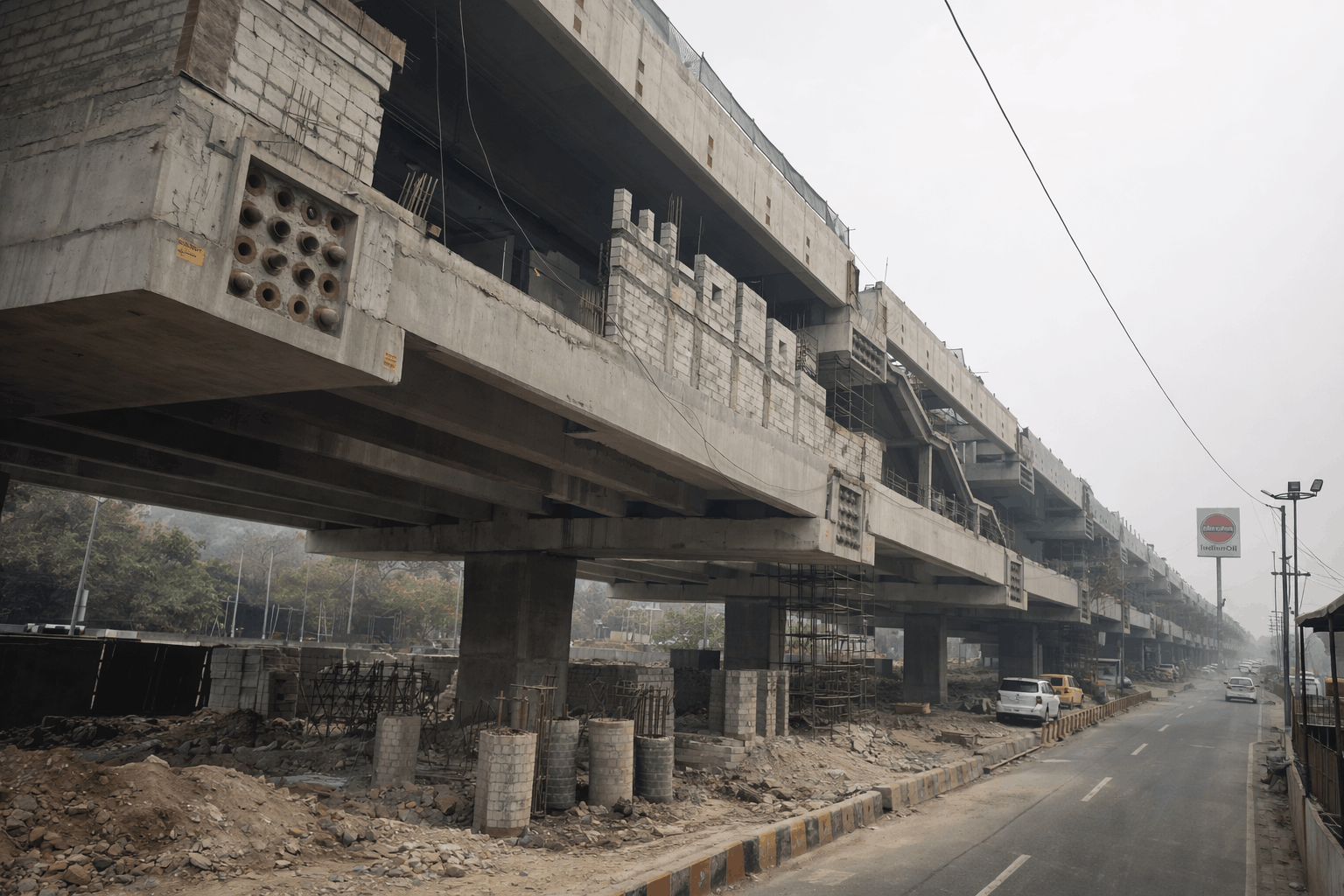 Metro Bridge Beams and Pillars
